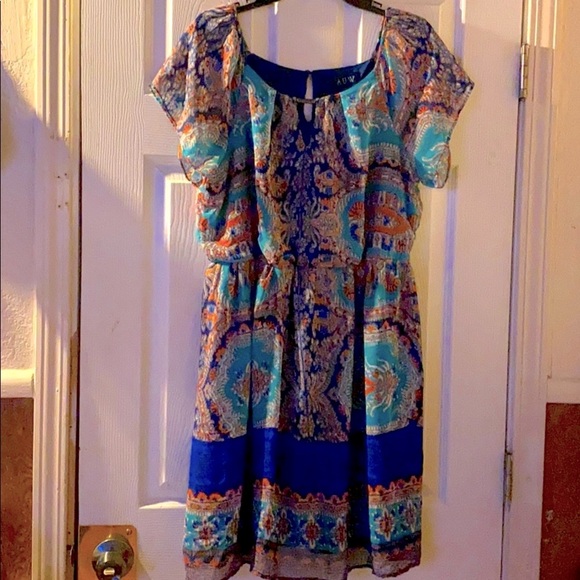 Dresses & Skirts - Auw blue floral dress size-L